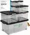Novatool Aufbewahrungsboxen-Set mit Deckel, anthrazit, 7-tlg. (1x45L + 2x15L + 2x5L + 2x2L)