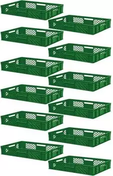 BRB Eurobehälter/Bäckerkiste durchbrochen, PE-HD, grün, 600x400x150mm, 12er-Pack (24532)
