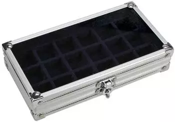 Safe Sammelvitrine 5872 Aluminium, 18 F&auml;cher, Velours-Einsatz (5872)