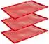 Kingpower Deckel für Fleischerkiste / Eurobox 40x60cm, rot, 3er-Set