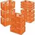 BRB Stapelkörbe/Bäckerkisten 600x400mm, 4 Größen, orange, 12er-Set (75587)