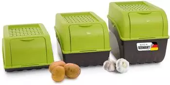 Novaliv Gemüsebox Set stapelbar 3,5L+5L+9L grün (3730-G-1-3x)