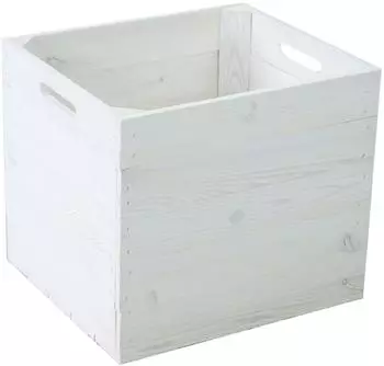 Kistenkolli Altes Land Holzkiste wei&szlig;, Regaleinsatz f&uuml;r Kallax/Expedit, 33x37,5x32,5cm