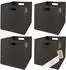 MIQIO Filzbox 4er-Set, faltbar, 30x30x30cm, dunkelgrau (fbox-xl-wo-dg-4)