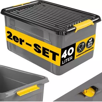 Monzana Aufbewahrungsbox mit Deckel stapelbar 40L, 40kg, BPA-frei (997691)