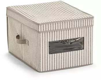 Zeller Aufbewahrungsbox "Stripes" mit Deckel, Vlies, beige, 29,63l (14644)