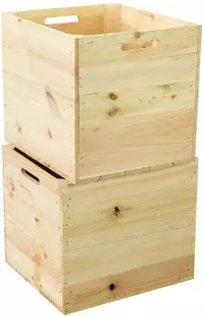 Kistenkolli Altes Land Holzkiste natur, 2er-Set, passend für Kallax und Expeditregale