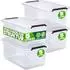 Deuba Aufbewahrungsbox 4er-Set, transparent, stapelbar, BPA-frei, 5L (30x20x12cm)