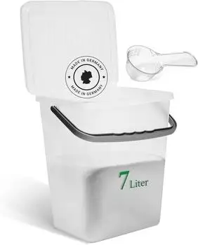 Novaliv Waschmittelbox mit Deckel und Dosierlöffel, 7L, transparent (30549-30951-1x)