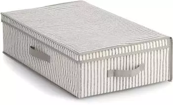 Zeller Aufbewahrungsbox mit Deckel "Stripes", Non-woven, beige, 61,5x38x16,5cm (14646)