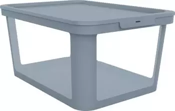 Rotho Albris Aufbewahrungsbox mit Deckel 45L, misty blau