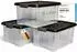 Novaliv Aufbewahrungsbox mit Deckel 15L, anthrazit, 3er-Set (30533+3xANT)