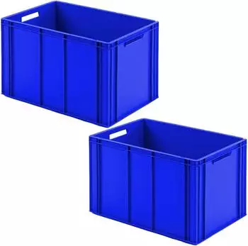 BRB Eurobehälter mit Durchfassgriffen 600x400x420mm, blau, Rippenboden (00025228)