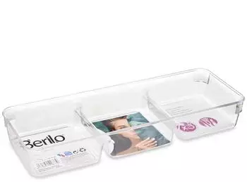 BigBuy Berilo Make-up-Organizer, transparent, Kunststoff, 10x4x27,5cm (ZF5790991_)
