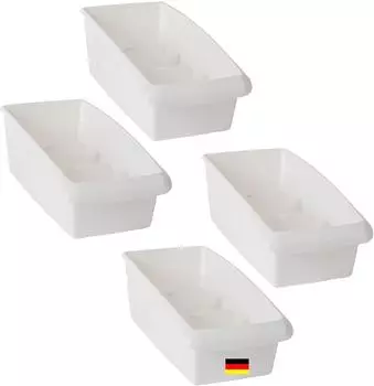 Novaliv Suppent&uuml;tenbox Schubladen-Organizer wei&szlig;, 25x16cm, 4er-Set (30551-4x)