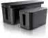 Bearware Kabelbox mit Gummifüßen, schwarz, 2er-Set