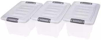 Spetebo Stapelbox mit Deckel und Griff, 7L, 30x20cm, 3er-Set