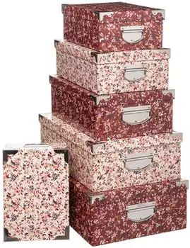 Paris Prix Delicatesse-Boxen mit Metallecken, rosa, 6er-Set (FIVE-181200)