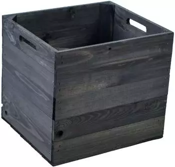 Kistenkolli Altes Land Holzkiste für Kallax/Expedit, schwarz lasiert, 4er-Set