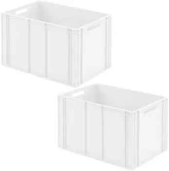 BRB Eurobeh&auml;lter mit Durchfassgriffen, 600x400x420mm, wei&szlig;, 2er-Set (00025230)