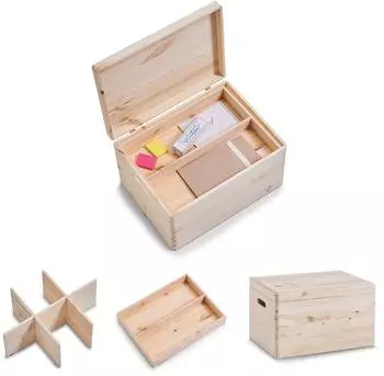 Zeller Kisten-Set mit Deckel, 3-tlg., 40x30x24cm, natur (13327)