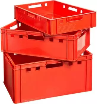 Kingpower Fleischkisten-Set E1/E2/E3 stapelbar, lebensmittelecht, rot