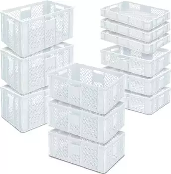 BRB Stapelk&ouml;rbe/B&auml;ckerkisten 600x400mm 4 Gr&ouml;&szlig;en wei&szlig;, 12er-Set (75580)