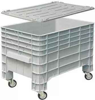 BRB Vorratscontainer mit Deckel und 4 Rollen, lebensmittelecht, 276L (21884)