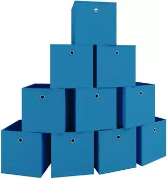 VCM Boxas Faltbox 10er-Set 28x27x27cm, blau