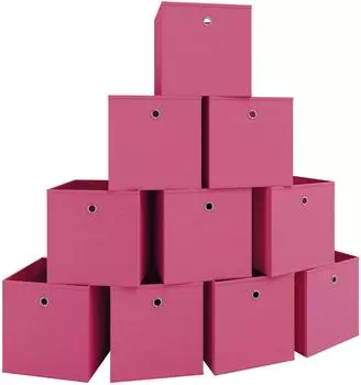 VCM Boxas 10er Set Faltbox 28x27x27cm, pink