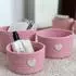 Intirilife Aufbewahrungskorb 3er-Set Baumwolle rosa Herz (IL-100930)