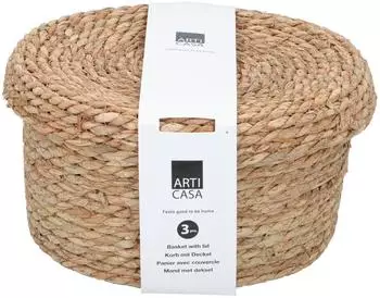 Arti Casa Aufbewahrungskörbe mit Deckel, 3er-Set, Größen S/M/L, max. Ø 25cm