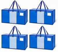 Relaxdays Umzugstasche 4er Set, Je 100 L, Rundum-rei&szlig;verschluss, Sichtfenster,