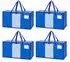 Relaxdays Umzugstasche 100L mit Rundum-Reißverschluss, blau, 4er-Set