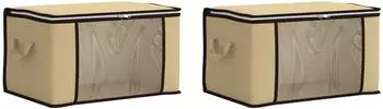 vidaXL Aufbewahrungsbox mit transparentem Seitenfenster 2 Stk. 61,6 L