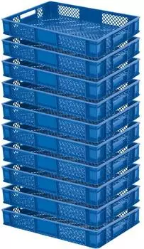 BRB Eurobeh&auml;lter durchbrochen 600x400x90mm 15L blau, 10er-Set (21554)