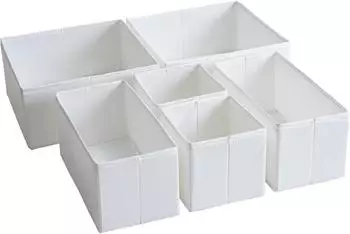 LuxusKollektion Schubladen Organizer 6er-Set, Stoff, wei&szlig;
