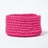 Homescapes Aufbewahrungskorb gestrickt, 100% Baumwolle, pink, rund 37x21cm