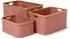 Lumaland Aufbewahrungsboxen mit Bambusrahmen, 3er-Set, rosa (21077)
