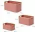 Lumaland Aufbewahrungsboxen mit Bambusrahmen, 3er-Set, rosa (21077)