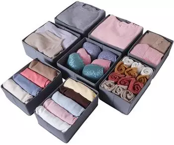LuxusKollektion ORLISA Schubladen-Organizer, faltbar, Stoff, 8er-Set