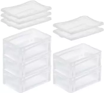 Proregal SuperSparSet 5 x Transparenter Eurobeh&auml;lter BasicLine Mit Geschlossenem Griff und Klickdeckel HxBxT 12 x 20 x 30 cm 5,1 Liter Eurobox