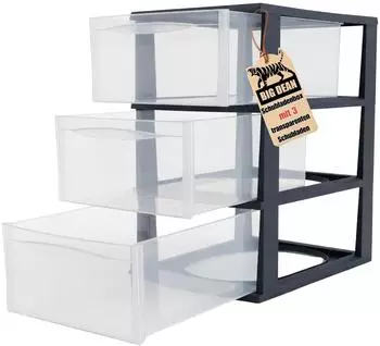 BigDean Gro&szlig;e Schubladenbox A4 Schubladenschrank Schreibtisch Organizer Transparent