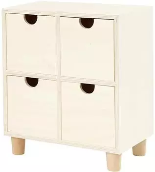 Creativ Company Mini-Kommode aus Holz, 4 Schubladen (57945)