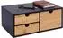 Relaxdays Schubladenbox 3 Schubladen, Bambus & MDF, 13,5x33x21cm, schwarz/natur