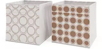 VICCO Faltbox Hartkarton, wei&szlig;/gold, 30x30cm, 2er-Set