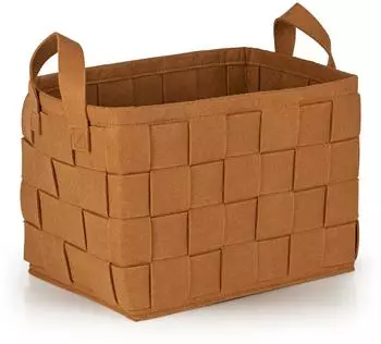 N8WERK Filz-Aufbewahrungskorb mit Griff, rostbraun, 35x25x25cm (08592)