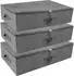 LuxusKollektion Unterbett-Aufbewahrungsboxen faltbar, Reißverschluss, 70x40x18cm, schwarz/grau, 3er-Set