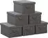 Woltu Aufbewahrungsbox mit Deckel, faltbar, 51l, grau, 6er-Set (W0ITT2083)