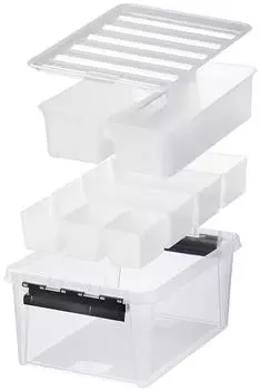 smartstore Classic Box 3,5L mit Deckel, 4+4 F&auml;cher, transparent (3458710)